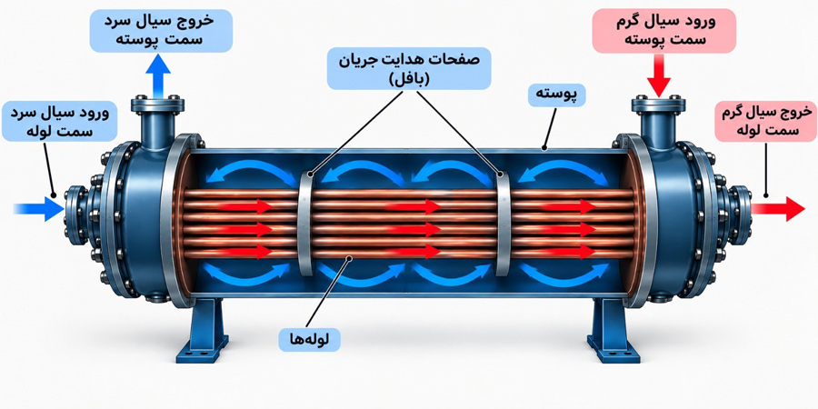 مبدل حرارتی پوسته و لوله (Shell and Tube Heat Exchanger)